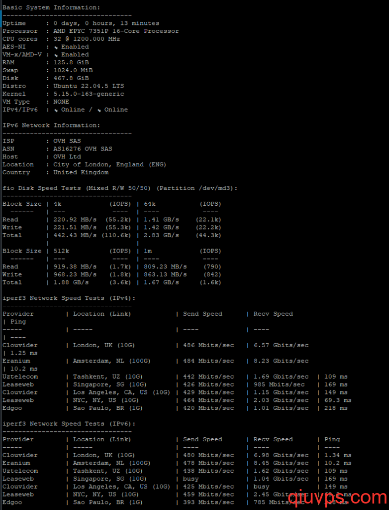 OVH伦敦/英国特价独立服务器/16核32线程/128G内存/500m带宽/流量不限/抗攻击/400元1月-求VPS